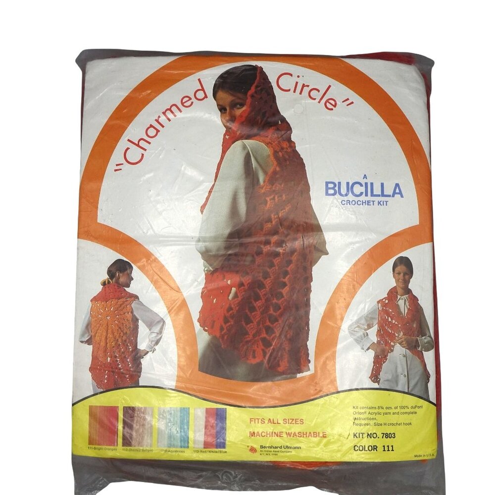 Vintage Bucilla Crochet Sweater Vest Kit 7803 Color 111 Charmed Circle NOS Ponch